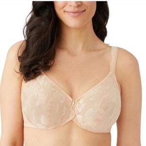 Wacoal Awareness Underwire Unpadded Bra Nude Beige 32DD Comfort Lingerie